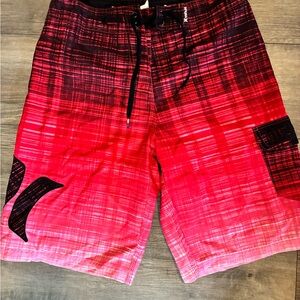 Hurley Men’s Red to Pink Gradient Board Shorts